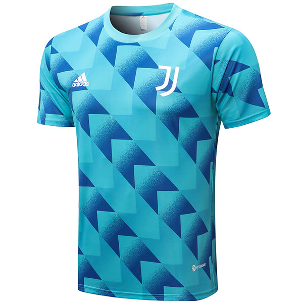 Juventus pre-match training soccer uniform men's sportswear football tops sport blue shirt 2022-2023